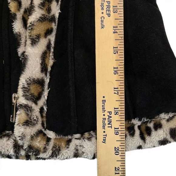 Hawke & Co Black Toddler Jacket with Leopard Trim - Picture 9 of 11